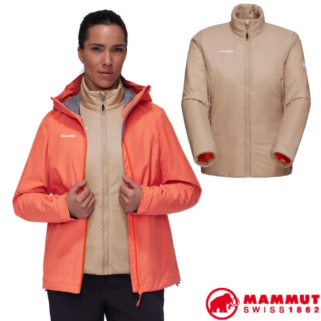 【MAMMUT 長毛象】女 Alto 輕量透氣防水連帽兩件式外套/1010-30880-2282 蜜桃粉/薩凡納褐✿30E010